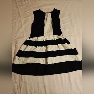 Eva Franco Black and White Striped Dress
